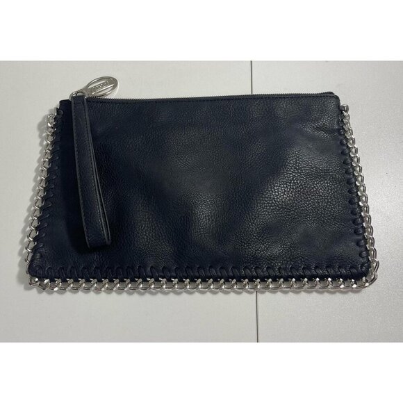 Carlos Santana Black and Silver Chain Edge Wristlet. - Picture 1 of 3